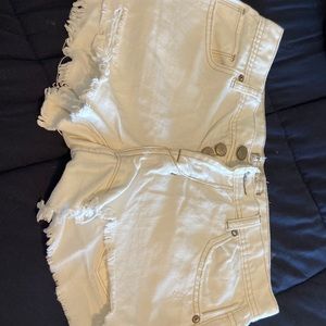 Free people frayed white shorts
